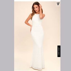 Lulus white lace dress. NWT